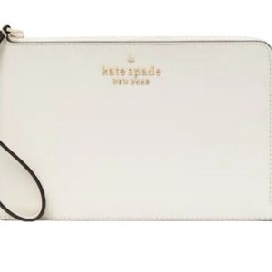 NWT - Kate Spade - Staci Medium L Zip Wristlet - Parchment